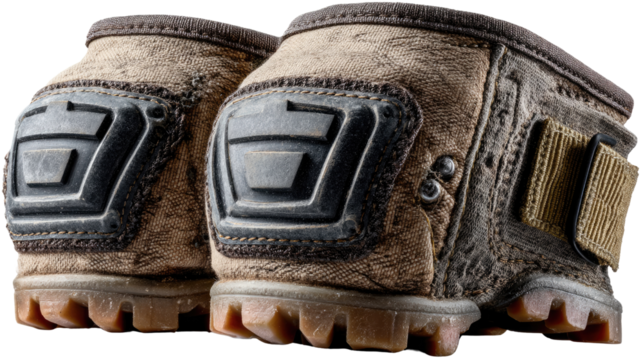 Rugged Protective Footwear: An artfully crafted close-up showcases durable, high-quality boots, designed for demanding tasks and terrains, embodying resilience and protection. 