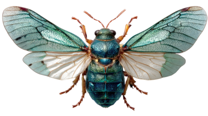 The Delicate Blue Insect: A close-up photograph of a mesmerizing blue insect, its intricate wings outstretched, showcasing nature's artistry in stunning detail.