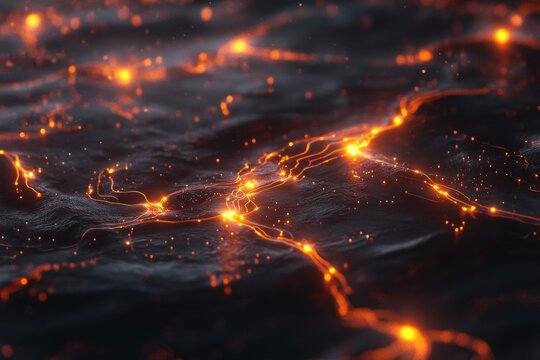 Neural network brain with complex digital pathways concept for technology and innovation design