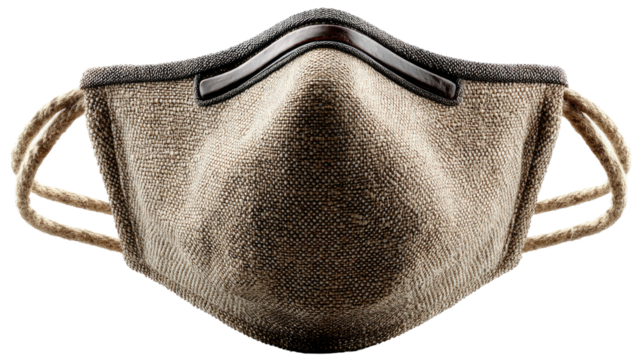 Protective Mask: A modern protective mask, crafted from sustainable materials, is showcased in sharp detail, highlighting its elegant design and functionality.