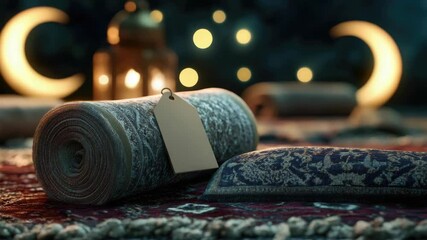 Colorful handwoven fabric, wrapped in a traditional manner with ribbon and string. This presents a festive or artisanal quality.