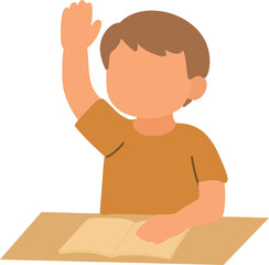 Boy Raising Hand in Classroom