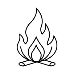 Line Art of a Campfire Icon Design Vector Illustration