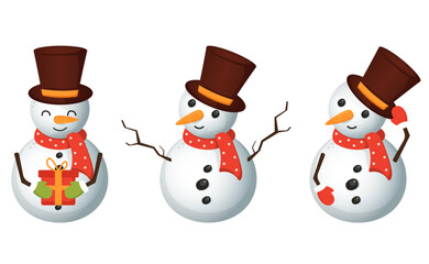 snowman vector isolated on white background
