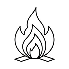 Line Art of a Campfire Icon Design Vector Illustration