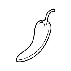 Line Art of a Chili Pepper Icon Design Vector Illustration