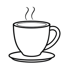 Line Art of a Coffee Cup Icon Design Vector Illustration