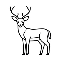Line Art of a Deer Icon Design Vector Illustration