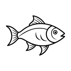 Line Art of a Fish Icon Design Vector Illustration