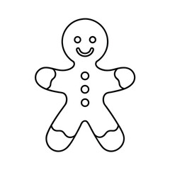 Line Art of a Gingerbread Man Icon Design Vector Illustration