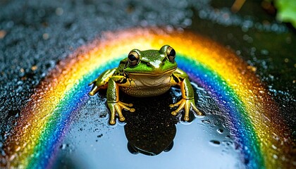 虹とカエル