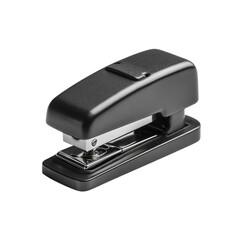 Mini stapler in matte black. Isolated white background. Png format