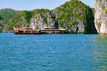 Halong Bay, a UNESCO World Heritage Site, during daytime.