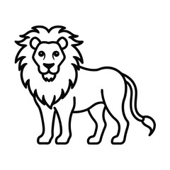 Line Art of a Lion Icon Design Vector Illustration