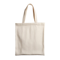 Reusable cotton tote bag folded flat. Isolated white background. Png format