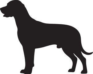Dog in silhouette white background.