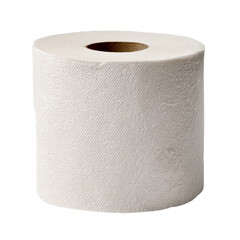 Roll of toilet paper with visible texture. Isolated white background. Png format