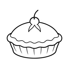 Line Art of a Pie Icon Design Vector Illustration