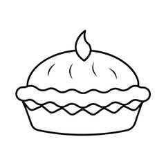Line Art of a Pie Icon Design Vector Illustration