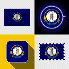 Creative Kentucky Flag Icon Set Collection.