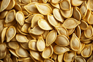 top view of golgen pumpkin seeds