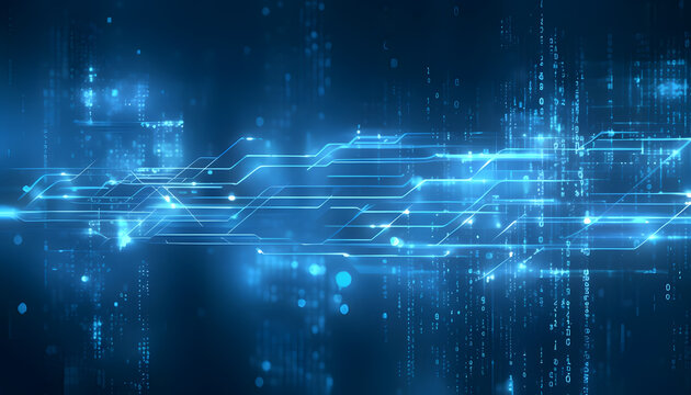 abstract blue background with binary code