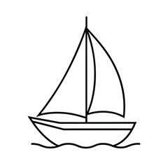 Line Art of a Sailing Boat Icon Design Vector Illustration