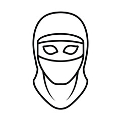 Line Art of a Ski Mask Icon Design Vector Illustration