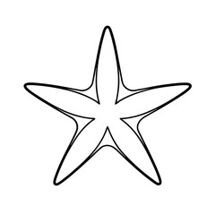 Obraz premium Line Art of a Starfish Icon Design Vector Illustration