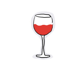 red wine in glass