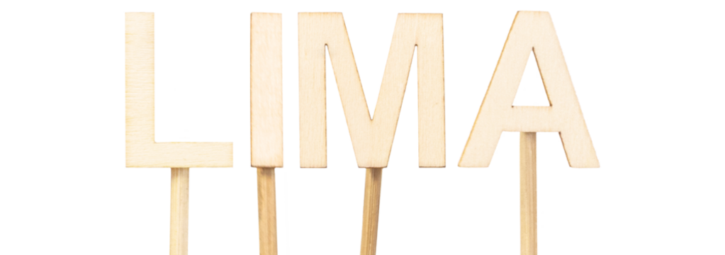 Name Lima in clear wooden letters, representing the capital of Peru, clean and versatile image for Latin American and cultural content