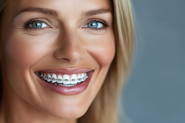 woman with braces on the teeth