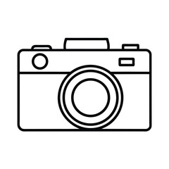 Line Art of a Vintage Camera Icon Design Vector Illustration