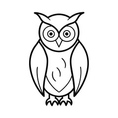 Line Art of an Owl Icon Design Vector Illustration