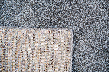 close-up. dark gray Interior pile carpet made of polypropylene.