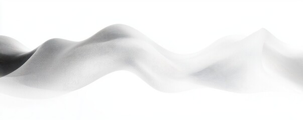 Obraz premium Abstract smooth white wave form with subtle texture on bright background conveying lightness and flow