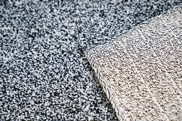 close-up. dark gray Interior pile carpet made of polypropylene.