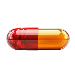 Red and orange capsule on black background Close up pharmaceutical drugs on transparent background