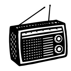 Illustration Of Retro Radio Hand-drawn