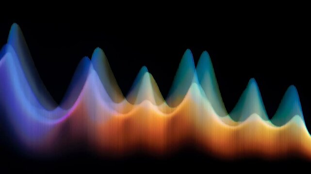 Detailed Close-Up of Spectral Peaks Displayed on Digital Chromatic Background