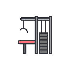 Modern Weightlifting Bench Equipment For Fitness And Health Icon