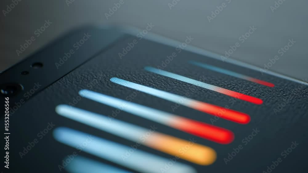 Poster close-up of smartphone display showcasing mesh network signal bars with colorful indicators