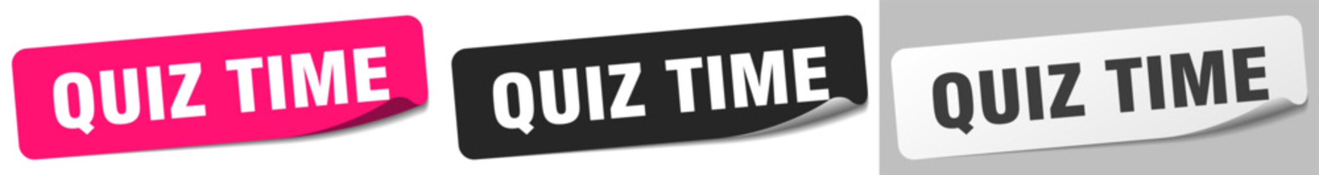 quiz time sticker. quiz time sticker set on white background