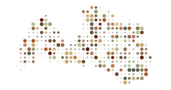Digital Art Latvia Map With Breathing Circles