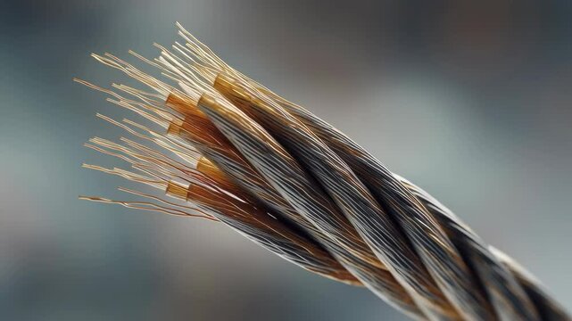 Close-Up of Cutaway CAT6 Cable Showing Twisted Pairs and Inner Wiring Details