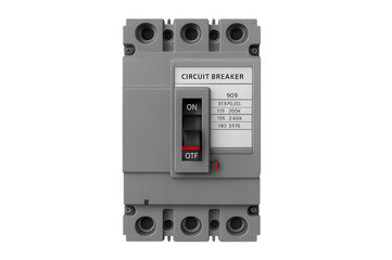 Industrial Circuit Breaker Isolated on Transparent Background (PNG)