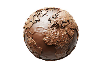 Planet earth made of chocolate high quality realistic image