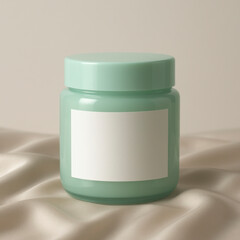 Mint Green Glossy Cosmetic Jar – Soft Luxury Skincare Packaging Mockup