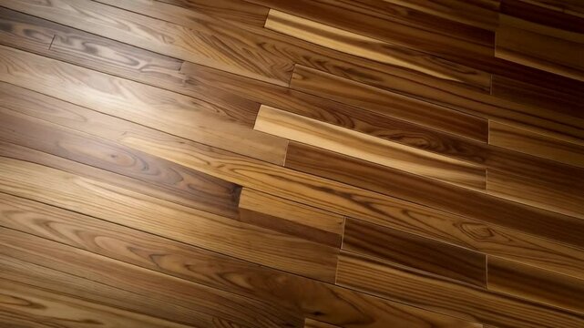 Close up angled view of seamless light and dark brown wood flooring pattern and surface texture for design and background usage