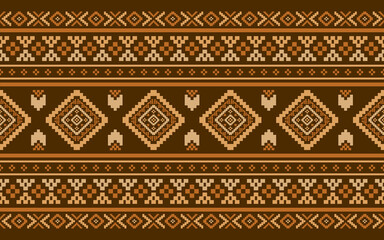 Obraz premium Southwest Native seamless pattern ethnic tribal Aztec geometric Navajo Native American fabric colorful design vector for textile print